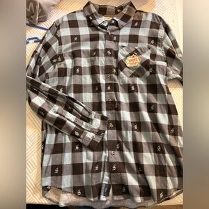 Magellan Outdoors Blue and Brown Plaid Shirt